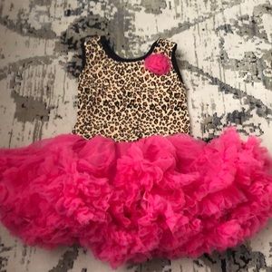 Girls leopard tutu dress